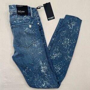 BLACK ORCHID Jeans Noah Ankle Fray Sz 25 Blue Distressed Skinny Bleach Splatter